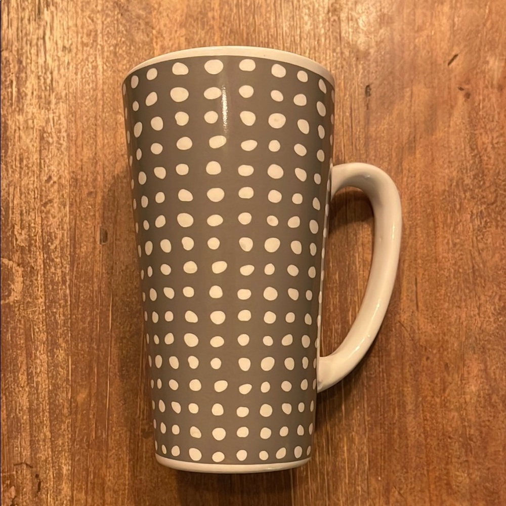 NWOT Polka Dot Ceramic Mug - Gray